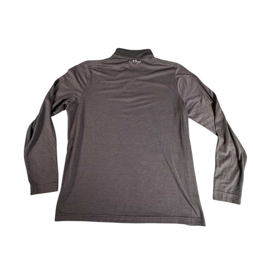 Under Armour ColdGear 1/4 Zip Pullover Men’s Large Gray Striped Long Sleeve - Picture 7 of 10